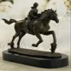 Horse Jockey Racing Equine Art Tribute Thoroughbred Bronze Marble Statue Deal view 1