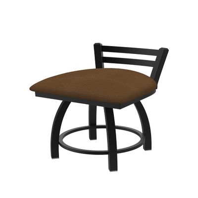 411 Jackie Low Back 18" Swivel Vanity Stool with Black Wrinkle Finish and Rein Thatch Seat