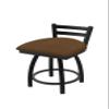 411 Jackie Low Back 18" Swivel Vanity Stool with Black Wrinkle Finish and Rein Thatch Seat view 1