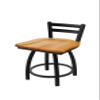 HBS 411 Jackie Low Back 18" Swivel Vanity Stool with Black Wrinkle Finish and Medium Oak Seat view 1