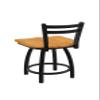 HBS 411 Jackie Low Back 18" Swivel Vanity Stool with Black Wrinkle Finish and Medium Oak Seat view 3
