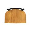 HBS 411 Jackie Low Back 18" Swivel Vanity Stool with Black Wrinkle Finish and Medium Oak Seat view 4