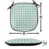 Ambesonne Mint Chair Seating Cushion Set of 2, Abstract Zigzag Chevron Tribal Pattern with Minimalist Effects Modern Boho Design, Anti-Slip Seat Padding for Kitchen & Patio, 16"x16", Teal White view 4