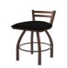 411 Jackie Low Back 25" Swivel Counter Stool with Bronze Finish and Black Vinyl Seat view 1