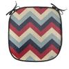 Ambesonne Chevron Chair Seating Cushion, Triangle Abstract Geometrical Detailed Retro Vintage Image, Anti-Slip Seat Padding for Kitchen & Patio, 16"x16", Pale Blue Navy Blue view 1