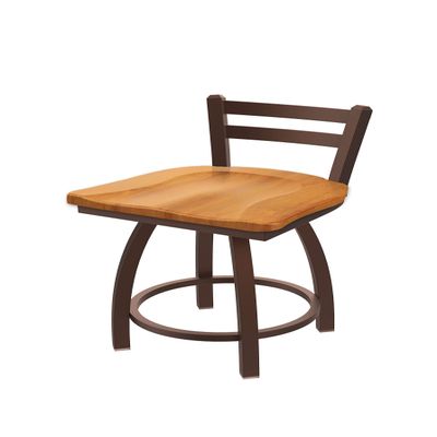 HBS 411 Jackie Low Back 18" Swivel Vanity Stool with Bronze Finish and Medium Maple Seat