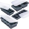 Souper Cubes Silicone Freezer Molds Gift Set with 2 Tbsp, 1/2, 1, and 2 Cup Silicone Freezer Trays With Lids - Meal Prep and Kitchen Essentials Bundle - Charcoal view 1
