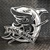 Billards Pool Shark Metal Wall Art Sign & Gift Decor Metallic Blue Powder Coat 27"x22" view 2