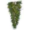 SilksAreForever 32" Artificial Alban Pine, Frosted Berry & Pinecone Teardrop Swag -Green/White (Pack of 2) view 1