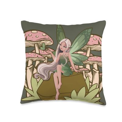 Fairycore Aesthetic Anime Elf Fairy Core Grunge Faecore Throw Pillow