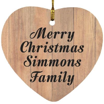 Designsify Christmas Tree Decoration, Merry Christmas Simmons Family, Heart Ornament C, Gifts for Birthday Anniversary Valentines Mom Mothers Fathers Day Party, to Men Women Him Her Friend Mom