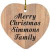 Designsify Christmas Tree Decoration, Merry Christmas Simmons Family, Heart Ornament C, Gifts for Birthday Anniversary Valentines Mom Mothers Fathers Day Party, to Men Women Him Her Friend Mom view 1
