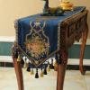 Table Runner RENRUIRUI- Multi- Size Luxury Flowers Embroidered Jacquard, with Handmade Multi-Tassels, for Dining Room Dresser Wedding Party Decorations,Blue (Size : 35280cm) view 2
