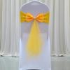 100Pcs Stretch Satin Chair Sashes Bows Chair Bands Decor for Hotel Wedding Reception Party Event Chair Cover Decoration Gold view 1