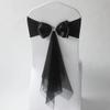 50Pcs Stretch Satin Chair Sashes Bows Chair Bands Decor for Hotel Wedding Reception Party Event Chair Cover Decoration Black view 1