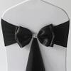 50Pcs Stretch Satin Chair Sashes Bows Chair Bands Decor for Hotel Wedding Reception Party Event Chair Cover Decoration Black view 2