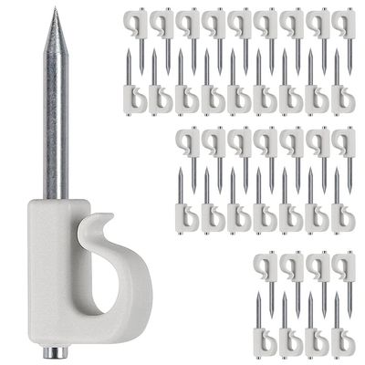 SELEWARE Q-Hanger Hooks for Outdoor String Lights, Home Christmas Lights Hanger Hooks for Easy Release, Heavy Duty 40 LB Capacity (White 40Pcs)