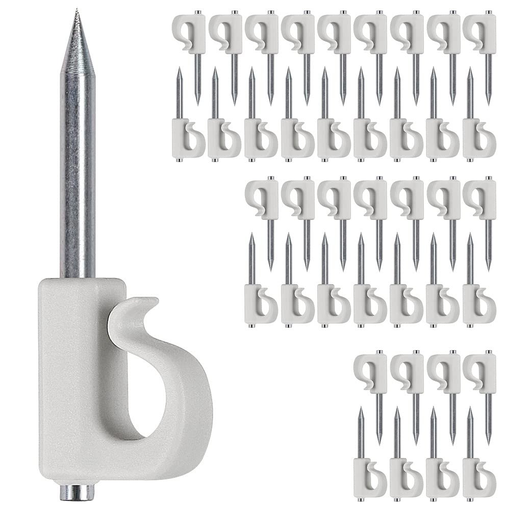 SELEWARE Q-Hanger Hooks for Outdoor String Lights, Home Christmas Lights Hanger Hooks for Easy Release, Heavy Duty 40 LB Capacity (White 40Pcs)