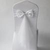 50Pcs Stretch Satin Chair Sashes Bows Chair Bands Decor for Hotel Wedding Reception Party Event Chair Cover Decoration White view 1
