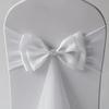 50Pcs Stretch Satin Chair Sashes Bows Chair Bands Decor for Hotel Wedding Reception Party Event Chair Cover Decoration White view 2