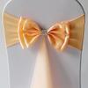 10Pcs Stretch Satin Chair Sashes Bows Chair Bands Decor for Hotel Wedding Reception Party Event Chair Cover Decoration Champagne view 2