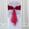 20Pcs Stretch Satin Chair Sashes Bows Chair Bands Decor for Hotel Wedding Reception Party Event Chair Cover Decoration Wine Red view 1