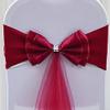 20Pcs Stretch Satin Chair Sashes Bows Chair Bands Decor for Hotel Wedding Reception Party Event Chair Cover Decoration Wine Red view 2