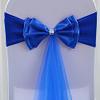 50Pcs Stretch Satin Chair Sashes Bows Chair Bands Decor for Hotel Wedding Reception Party Event Chair Cover Decoration Dark Blue view 2
