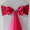 50Pcs Stretch Satin Chair Sashes Bows Chair Bands Decor for Hotel Wedding Reception Party Event Chair Cover Decoration Rose Red view 2