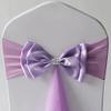 100Pcs Stretch Satin Chair Sashes Bows Chair Bands Decor for Hotel Wedding Reception Party Event Chair Cover Decoration Light Purple view 2
