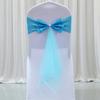 50Pcs Stretch Satin Chair Sashes Bows Chair Bands Decor for Hotel Wedding Reception Party Event Chair Cover Decoration Lake Blue view 1