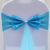 50Pcs Stretch Satin Chair Sashes Bows Chair Bands Decor for Hotel Wedding Reception Party Event Chair Cover Decoration Lake Blue view 2