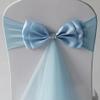 20Pcs Stretch Satin Chair Sashes Bows Chair Bands Decor for Hotel Wedding Reception Party Event Chair Cover Decoration Light Blue view 2