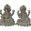 999 Pure Silver Big Ganesh & Lakshmi/Laxmi Idol/Statue/Murti (Figurine #36) view 1