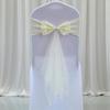100Pcs Stretch Satin Chair Sashes Bows Chair Bands Decor for Hotel Wedding Reception Party Event Chair Cover Decoration Milky White view 1