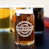Personalized Beer Can Set of Four Glasses Asperous Monogram Laser Engraved 5 oz Custom Glass for Men, House Warming and Weddings view 3