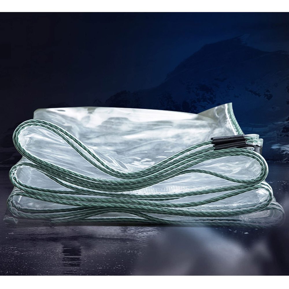 Sonakia 600g/m Tarp Waterproof Heavy-Duty, Transparent PVC Tarpaulin, Tear-Resistant Tarp with Eyelets, Weatherproof Tarpaulin Cover for Garden Furniture, Plants, Terraces, Clear,0.9x1.5m/3 * 4.9ft