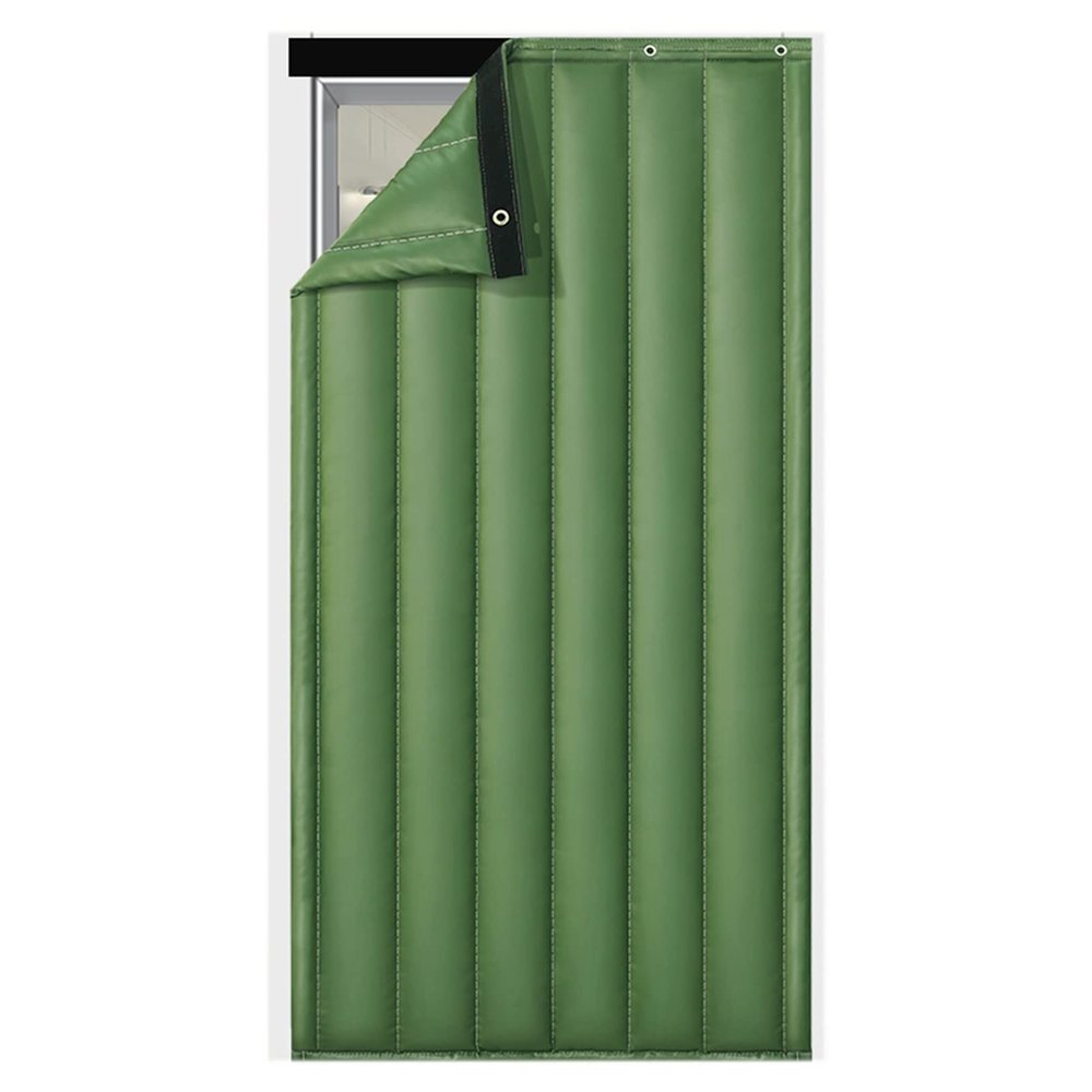 Doorway Soundproof Door Curtains , Home Thermal Insulated Cotton Cover Barrier, Winter Thicken Cotton Heavy Duty PU Cloth Soundproof Sheet, Windproof Waterproof Cold Protection Blanket Living Room