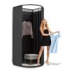 AMSXNOO Clothing Store Fitting Room, Strong Load- Bearing Locker Room Removable Portable Stable Privacy Dressing Room for Indoor Outdoor House Office Shopping Mall (Color : Black, Size : 85x80x200CM) view 1