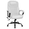 Big and Tall 500lbs Wide Seat Ergonomic Desk Chair with Lumbar Support Arms Headrest Massage Office Chair Rolling Swivel PU Leather Task Computer Chair for Adults (White) view 1