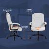Big and Tall 500lbs Wide Seat Ergonomic Desk Chair with Lumbar Support Arms Headrest Massage Office Chair Rolling Swivel PU Leather Task Computer Chair for Adults (White) view 3
