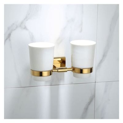 ZTBH Bathroom Hardware Sets Bathroom Hardware Set, Corner Shelf, Paper Holder, Hook, Toilet Brush Holder, Towel Rail Bathroom Hardware Towel Set (Color : Tooth Brush Holders)