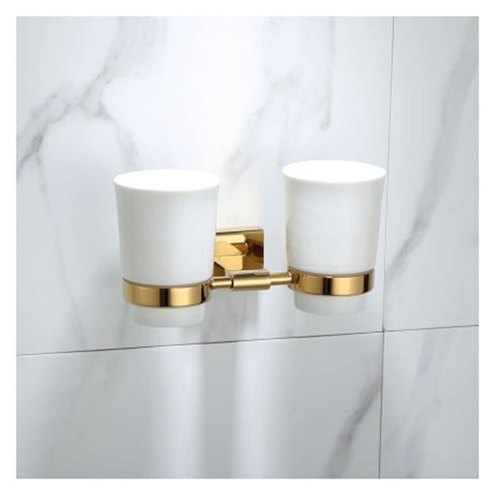 ZTBH Bathroom Hardware Sets Bathroom Hardware Set, Corner Shelf, Paper Holder, Hook, Toilet Brush Holder, Towel Rail Bathroom Hardware Towel Set (Color : Tooth Brush Holders)