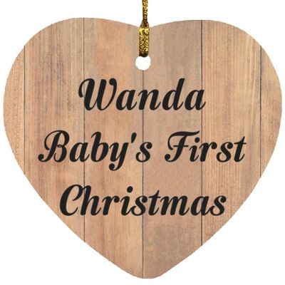 Designsify Christmas Tree Decoration, Wanda Baby's First Christmas, Heart Ornament C, Gifts for Birthday Anniversary Valentines Mom Mothers Fathers Day Party, to Men Women Him Her Friend Mom Dad