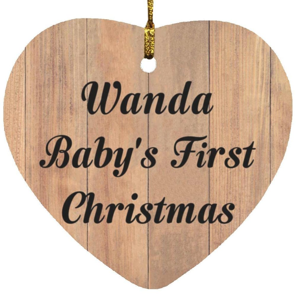 Designsify Christmas Tree Decoration, Wanda Baby's First Christmas, Heart Ornament C, Gifts for Birthday Anniversary Valentines Mom Mothers Fathers Day Party, to Men Women Him Her Friend Mom Dad