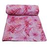 V Vedant Designs Indian Kantha Quilt Handmade Floral Print Kantha Bedcover Throw Cotton Blanket Gudari Twin and Queen Size Kantha Quilt (Pink, Twin) view 2