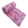 V Vedant Designs Indian Kantha Quilt Handmade Floral Print Kantha Bedcover Throw Cotton Blanket Gudari Twin and Queen Size Kantha Quilt (Pink, Twin) view 4