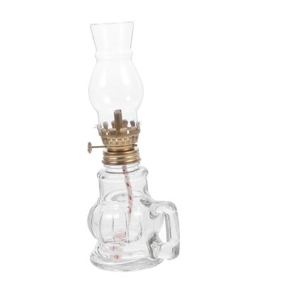 DOITOOL Vintage Kerosene Lantern Glass Oil Lamp Portable Antique Style 7.08X3.14X2.36 Inch for Home Decor Emergency Lighting and Indoor Use