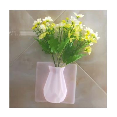2 Pieces Magic Silicone Vase for Window, Wall Vase Grass Stick On The Wall Wall Hanging Vase Flowerpot Suspension Wall Hanging Reusable Apply to Dinning Room Office Bedroom (Color : White)