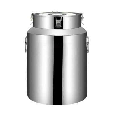 AIZYR Heavy Duty Stainless Steel Milk Can - Milk Sealed Buckets Ice Milk Buckets Liquid Storage Container with Sealed Lid & Handle,100L